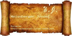 Weissberger József névjegykártya
